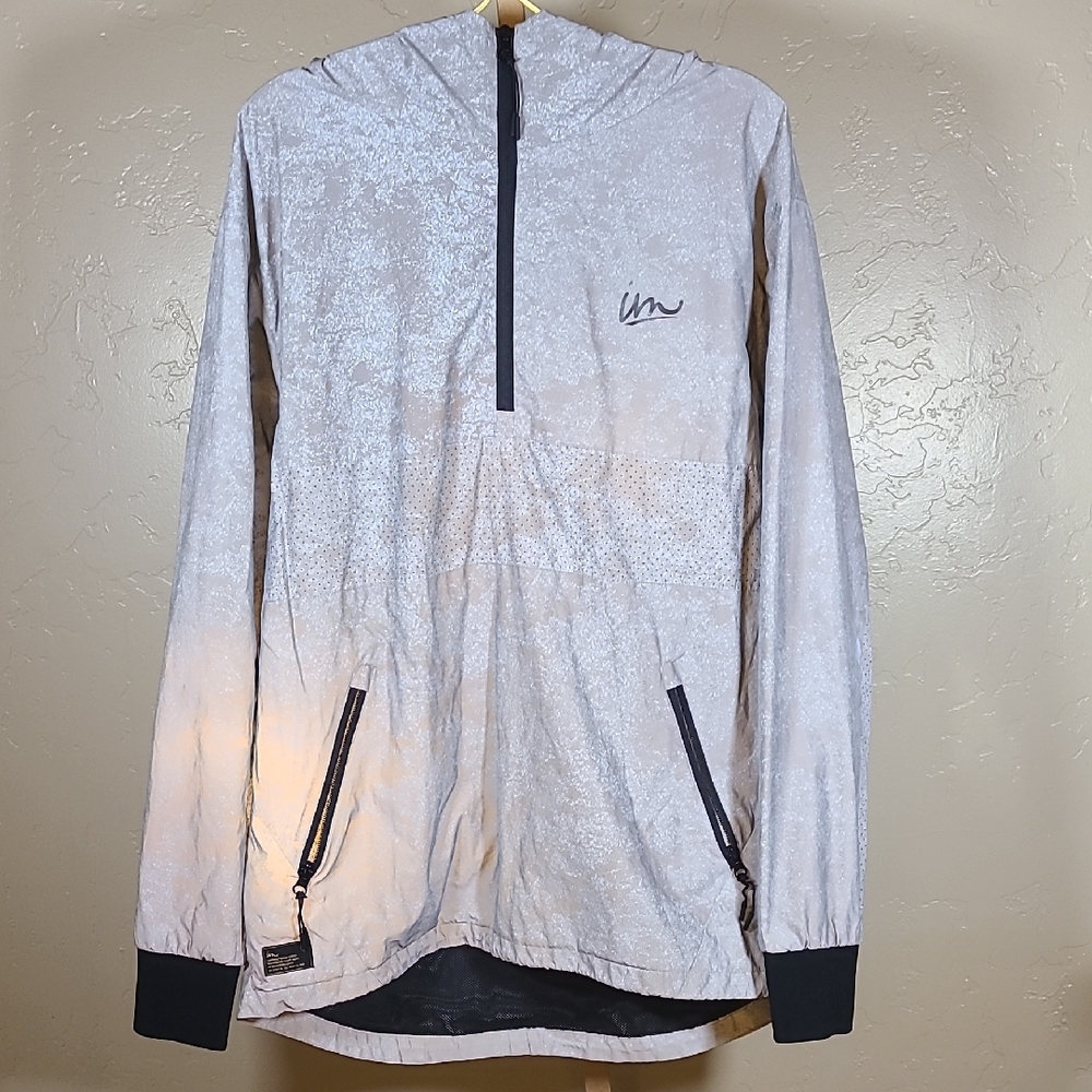 Imperial Motion Reflective Gray Hoodie Windbreaker Pullover Water Resistant Lrg